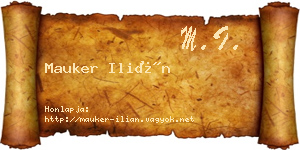 Mauker Ilián névjegykártya